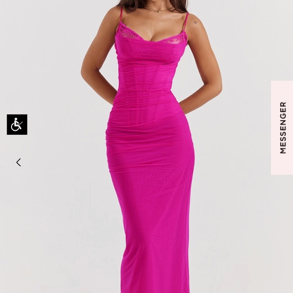 House of CB Nalini Fuchsia Maxi Dress - Picture 2 of 4